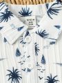 Baby Boy's Seaside Sailboat Printed Casual Vacation Style Outfit