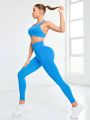 Yoga Basic Women's Solid Color Tight-fitting Sportswear Set