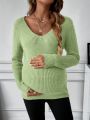 Solid Color Ribbed Knit Maternity Sweater