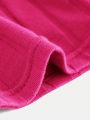 Teen Girls' Ribbed Knitted Solid Color One Shoulder Long Sleeve T-Shirt
