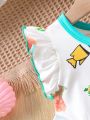 Baby Girls' Casual Knit Ocean Print Summer Dress