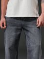 Men Plus Slant Pocket Straight Leg Jeans