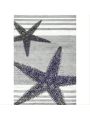 LOCHAS Paul Starfish and Striped Area Rug, 5' x 8', Grey