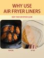 SHEIN Basic living 30Pcs Paper Air Fryer Liners, Parchment Paper For Baking, Non-stick Steamer Mat For Cooking, 8 Inch