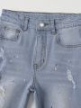 Tween Boy's Distressed Denim Jeans With Washed Effect