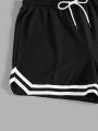 SHEIN Coolane Plus Size Striped Drawstring Shorts