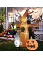 8ft Garden 9pcs LED String Lights With Tombstone Pumpkin Ghost Tree Inflatable Halloween Decoration