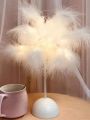 1pc Feather Shaped Night Light Powered By 3 Aaa Batteries (not Included) With Multiple Color Options For Room Decor, Bedroom Decoration, Creative Feather Mini Night Lamp