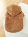 1pc Pet Clothes Dog Cat Clothing Winter Warm Soft Cute Plush Hoodie Jacket For Pet