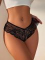 Lace Hollow Out Cross Tied Triangle Panties