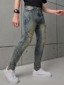 SHEIN Teen Boy's Vintage High Stretch Skinny Fit Casual Comfortable Fashionable Washed Jeans