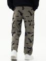 SHEIN Tween Boy Fashionable Camouflage & Letter Print Vintage Cargo Pants