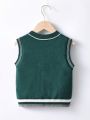 Young Boy Contrast Striped Sweater Vest