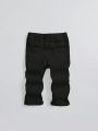 SHEIN Baby Boys' Distressed Jeans With Fleece Lining