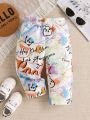 Infant Boys' Trendy Street Style Letter Printed Bottoms For Spring And Summer