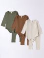 Baby Boys' Spring & Autumn New Casual Solid Color Long Sleeve Jumpsuit And Pant