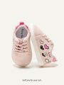 Cozy Cub Girls' Pink Fashionable Cartoon Heart Design Comfortable Casual Sneakers