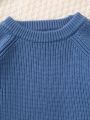Baby Boys' Solid Color Drop Shoulder Sleeve Sweater Set