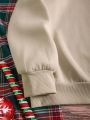 Plus Christmas Print Thermal Lined Sweatshirt