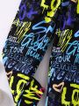 SHEIN Kids QTFun Boys' Casual Cool Text Design Classic Fashionable All-match Pants