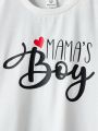 SHEIN Kids EVRYDAY Young Boy Casual Letter Printed T-Shirt
