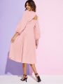 Oxana Woven Solid Color Long Sleeve Elegant Lantern Sleeve Dress