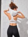 Women's Zipper Front Sporty Vest Top For Showing Back Muscles