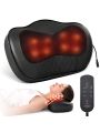 Boriwat Neck Massage Pillow with Heat, Shiatsu Deep Kneading Cervical Pillow for Neck and Shoulder Pain Relief, 3D Deep Back/Leg/Foot Massager, Gifts for Men Women Dad Mom, Large Size 15.8 X 14.8 X 4 Inch