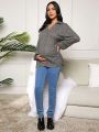 SHEIN Maternity Nursing T-shirt With Button Placket