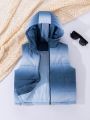 SHEIN Boys' Gradual Change Sleeveless Hooded Padded Jacket