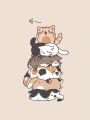 Baby Girls' Lovely Cat Printed Short Sleeve T-shirt
