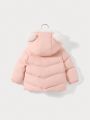 SHEIN Baby Girl 1pc 3D Ears Design Hooded Thermal Puffer Coat