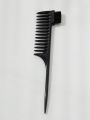 Comb & Brush Combination Wide Comb With Rubber Tips, Convenient Nylon Hair Styling Tool