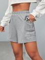 Daily&Casual Solid Color Cargo Sports Shorts