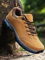 Men's Outdoor Anti-slip Climbing Shoes, Autumn, Casual Brown Lace-up Waterproof Sports Shoes