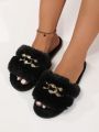 Women's Fashionable Versatile Comfortable Home Chain Slippers