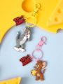 TOM & JERRY X SHEIN 2pcs Classic Series Cat And Mouse Design Keychain