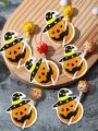 100pcs Halloween Pumpkin Lollipop Decorative Cards