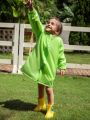 Boys' Cute Green Frog Shaped Printed Raincoat For All Seasons