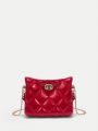 SHEIN MOD Quilted Pattern Chain Square Bag