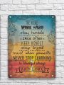 1pc, Vintage Rustic Metal Tin Sign - 8''x12'' Wall Art for Home, Restaurant, Bar, Cafe, Garage - Water-proof and Dust-proof