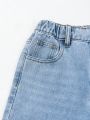 Tween Girls' Casual Wide Leg Wash Distressed Denim Jeans