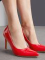 SHEIN BIZwear Women's Fashion Red High Heel Pumps