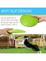 Dog Frisbees, 2 Pack, 7 Inch Dog Flying Disc, Durable Dog Toys, Nature Rubber Floating Flying Saucer for Water Pool Beach, Orange and Green