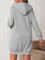 SHEIN Solid Color Maternity Hooded Dress
