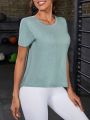 SHEIN Daily&Casual Cut Out Twist Back Sports Tee