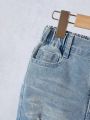 Tween Boy Ripped Frayed Bleach Wash Jeans