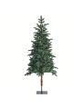 Costway 6ft Pre-Lit Artificial Hinged Pencil Christmas Tree w/250 Lights and Metal Stand