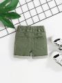SHEIN Baby Boy's Ripped Washed Distressed Rolled Hem Summer Denim Shorts With Elastic Waistband