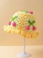 Handmade Knitted Cherry Bucket Hat